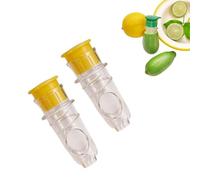 2 Pcs Lemon Squeezers, With Cap Compact Lime Citrus Orange Juice Extractor, Manual Hand Juicer, for Cocktails Drinks Salad Seafood(Yellow)