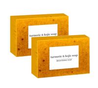 2 Pcs Lemon Turmeric Soap, Turmeric and Kojic Acid Soap, Cleansing Soaps, Facial And Body Shower Soaps, Firming Pores And Removing, for All Skin Types (2)