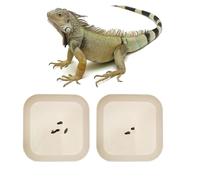 2 Pcs Leopard Gecko Potty Pad,Crested Gecko Potty Latrine，Leopard Gecko Tray，Reptile Litter Box，Portable Gecko Tank Accessories (Beige)