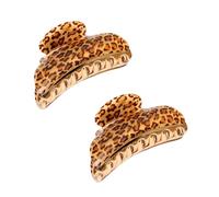 2 Pcs Leopard Hair Claw Clip, Large Vintage Clips, Leopard Print Stylish Vintage Clip, Anti-Slip Claws Banana Claw Clips Plastic Nonslip Barrettes for Thin and Thick Hair for Girls and Women