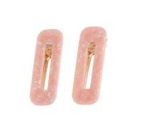 2 Pcs Leopard Hair Clip Pink Plastic Barrettes for Women | Acetate Style, Square Fringe Piece, Good Grip, Easy to Clip, Beautiful Elegant Leopard Design