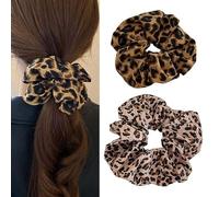 2 PCS Leopard Print Scrunchie Set