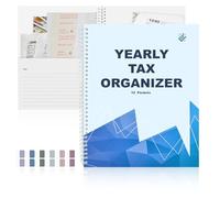2 Pcs Letter Size Yearly Tax Organizer Book with 12 Separate Pockets Spiral Bound 8.5x11 Tax Document Folder Tax Record Book with Tabs Monthly Bill Receipt Income Tax Organizer System Office Taxes