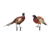 2 Pcs Lifelike Chicken Garden Ornaments, Pheasant Yard Decor with Double Sided Design, Acrylic Rooster Garden Stake for Outdoor Bird Decor, Realistic Garden Decoration for Yard (AB)