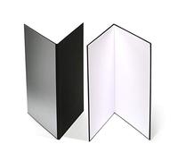 (2 PCS) Light Reflector 3 in 1 Photography Reflector Cardboard,A3 (16.5x11.7Inch) Size Folding Light Diffuser Board for Still Life, Product and Food Photo Shooting - Black, Silver and White, 2 Pack