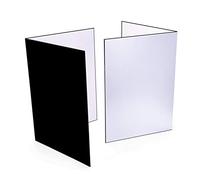 (2 PCS) Light Reflector 3 in 1 Photography Reflector Cardboard, A4 (12x8 Inch) Size Folding Light Diffuser Board for Still Life, Product and Food Photo Shooting - Black, Silver and White, 2 Pack