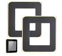 2 Pcs Light Switch Surround, PVC Switch Cover Plate, Self Adhesive Socket Surround 86x86 mm86 mm, Decorative Black Wall Switch Frame for Home Office Living Room Bedroom (Black)