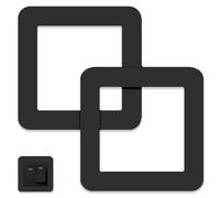 2 Pcs Light Switch Surround,Square Shape Socket Wall Cover Stickers Plates Frame Self Adhesive Simple Single Switches Protector Covers Surrounds Decorative,for Replacement Plug Spacer Sticker (Black)