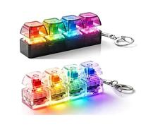 2 Pcs Light Up Keyboard Fidget, Funny 4 Buttons Fidget Keyboard, Portable Stress Relief Keyring, Ideal Stress Relief Gifts