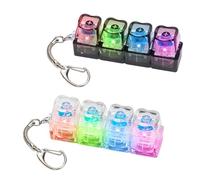 2 Pcs Light Up Keyboard Fidget Toy, Cute Heart Clicky Fidget Keyboard, Light-Up Portable Stress Relief Keyring Clicker Stress Relief Gifts for Women Men