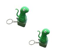 2 PCS Light Up Sound Fidget Keychain, Animal Button Toy with Duck & Lizard Keyring, Quacking Frog Croaking Fidget Toy, LED Clicky Fidget Decompression Toy (lizard)
