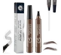 2 Pcs Lightsbetter Waterproof Brow Pen, Lightsbetter Eyebrow, Waterproof Eyebrow Pen Lightsbetter, Tint My 4 Tip Brow Waterproof, 4-Tip Eyebrow Pencil, Microblading Eyebrow Pen (Dark Brown)