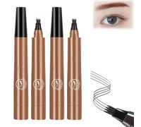 2 Pcs Lightsbetter Waterproof Eyebrow Pen, Lightsbetter Eyebrow, 4 Point Eyebrow Pencil, Waterproof Eyebrow Pencil Stay on All Day (light brown)