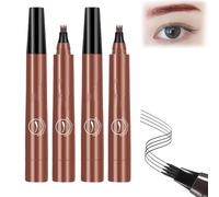 2 Pcs Lightsbetter Waterproof Eyebrow Pen, Lightsbetter Eyebrow, 4 Point Eyebrow Pencil, Waterproof Eyebrow Pencil Stay on All Day (red brown)