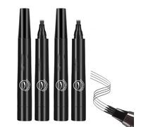 2 Pcs Lightsbetter Waterproof Eyebrow Pen, Lightsbetter Eyebrow, 4 Point Eyebrow Pencil, Waterproof Eyebrow Pencil Stay on All Day (black)