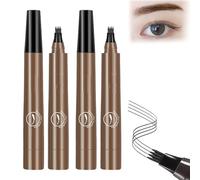 2 Pcs Lightsbetter Waterproof Eyebrow Pen, Lightsbetter Eyebrow, 4 Point Eyebrow Pencil, Waterproof Eyebrow Pencil Stay on All Day (dark brown)