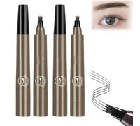 2 Pcs Lightsbetter Waterproof Eyebrow Pen, Lightsbetter Eyebrow, 4 Point Eyebrow Pencil, Waterproof Eyebrow Pencil Stay on All Day (grey brown)