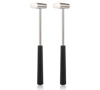 2 PCS Lightweight Dual Head Small Rubber Hammer, 17.5 cm Plastic & Metal Head Mallet Mini Jewelry Making Hammers for Small Projects, Watches, Woodworking, Crafts Tuning Musical Instruments Supplies