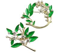 2 PCS Lily of the Valley Brooch, Valentine's Day Gift for Women Elegant Pearl Flower Brooch Pins Queen Elizabeth Inspired Brooches UK Fashion Accessories for Special Occasions, Wedding, Party