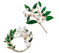 2 Pcs Lily Of The Valley Brooch, Women's Brooches & Pins, Gardenia Brooch Set Floral for Women UK, Pearl Pin for Christmas Valentine's Day Birthday Mother's Day Clothing Accessories