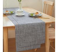 2 Pcs Linen Table Runner, Premium Linen-Polyester Blend Dining Table Runner, Modern Solid Colour Easy Care Table Decor for Kitchen Dining Room Party (dark grey,30*180cm)