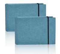 2 Pcs Linen Vintage Photo Albums -Holds 200 6x4 Inch Photos- Double Sided Pages Mini Photo Books, Slip-in Scrapbook with Protective Film, Portable Memory Book with Linen Cover for Valentine/Christmas