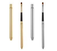 2 Pcs Lip Brush Applicator Lip Liner Brush Lipstick Gloss Wands with Cover Cosmetic Tool Kits Professional Make Up Brush for Travel Women Girls Gift Giving Including Gold Silver