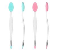 2 PCS Lip Scrub Brush, Dual-Ended Lip Exfoliator Brush, 3-in-1 Silicone Lips Scrubber Tool for smoother Bright Fuller Lips Appearance
