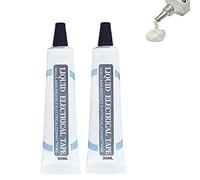 2 Pcs Liquid Insulation Tape 2 Colors Electrical Sealant Tape Paste for Wires Silicone Rubber Insulating Waterproof Liquid Tape(Single 30ml) (White)