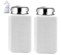 2 Pcs Liquid Push Alcohol Dispenser Solder Flux Bottle Cleaner Push Down Pump Dispenser for Acetone Cleanser Polish Remover, 200ml