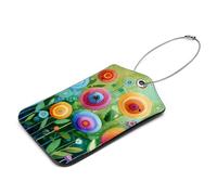 2 PCS Little Flower Luggage Tags, Suitcase ID Tag Set, Handbag Tag Labels Travel Accessories for Checked Luggage, Hand Luggage and Handbags