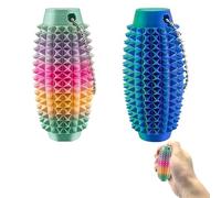 2 Pcs Little Ouchies Pain Fidget Keyring, Portable Pain Stimming Fidgets, Stim Tool Helps Relieve Stress and Anxiety Sensory Fidget Toys, Massage Anxiety Fidgets Spiky Grippie Stim Keychain Focus Tool