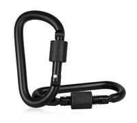 2 Pcs Locking Carabiner, 12KN 1224KG Heavy Duty Carabiner Clips Aluminum Alloy D Ring Load Capacity Screwgate Rustproof Hammock Camping Yoga Swing Dog Leash Backpack Hiking Fishing Outdoor Gear Black