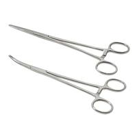 2 Pcs Locking Pliers Piercing Pliers, Self-Locking Fishing Forceps, Suturing Piercing Clamp with Powerful Serrated Jaw, Multipurpose Tweezers Pincers for DIY Crafting Pet Grooming (12.5cm)
