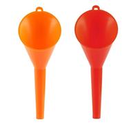 2 Pcs Long Mouth Funnel, Multi-Purpose Spill Saver Funnel, Oil Funnels Gas Oil for Car Refueling and Motorcycle Maintenance, Universal Liquid Transfer Tool with Extended Spout (Red,Orange)