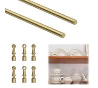 2 pcs Long Solid Brass Shelf Rail 12 16 18 20 24 30 in, Anti Fall Cabinet Metal Guardrail Bars, Decor Shelf Tipping Rails for Kitchen Bookshelf(Style A,28in(71cm))