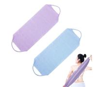 2 PCS Loofah Back Scrubber Back Scrubbers for Use in Shower,Back Scrubber, Double Side Scrubbing Strap Body Bath Sponge Elastic Backwash Belt Pad with Handles for Both Men and Women
