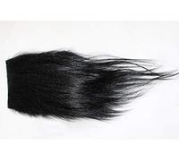 2 pcs/lot 8X8cm 10 colors Goat Hair Fur 15-20cm Length Streamers Fly Tying Fur Materials (Black)
