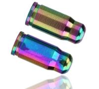 2 Pcs/Lot TC4 Oil Slick Valve Caps,Titanium Alloy Mountain Road Bike Valve Cap Nozzle Valve for Inner Tube Gas Nozzle (Colorful) (Valve Caps)