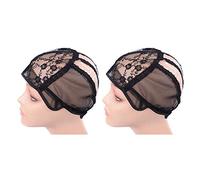 2 pcs/lot Wig Caps for Making Wigs with Elastic Band on the Back Easy Weaving Wig Caps with Plastic (Black M 22 inch)