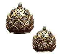 2 PCS Lotus Incense Burner, Mini Alloy Lotus Incense Holder Set For Home Office Tea House Decoration, Home Decoration Candle Holder, Yoga Studio, Office, Cafe and Meditation Space