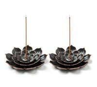 2 Pcs Lotus Incense Holder,Lotus Incenseburner,Incensestick Holders,Incense Burner-holder,Joss Stickholder,for Stick, Cone & Coil - Ideal for Home,Office,Yoga Room,Meditation & Tea House