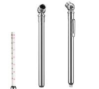 2 Pcs Low Pressure Tire Gauge 1-50 PSI Stainless Steel Pencil Air Checker | Air Pressure Pen, Pocket Clip, Battery-Free, Portable, Accurate PSI Measurement