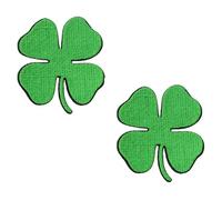 2 PCS Lrish Four Leaf Clover Dark Green Patches Tactical Embroidered Hook and Loop Emblem Applique Patches for Armband,Jacket,Pants,Coat,Biker,Backpack,Vest,Hat,Uniforms,Pouch,Clothes,Bag