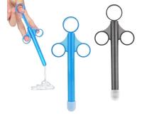 2 Pcs Lube Applicator Injectors, Lube Applicator Syringe Launcher Reusable Lubricant Tube Shooter with Smooth Rounded Tip for Men Women Couples (Blue & Grey)