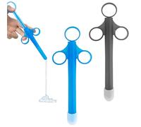2 Pcs Lube Applicator Injectors Syringe with Smooth Rounded Tip | Reusable Lube Applicator Launcher for Men Women Couples(Blue & Grey)