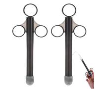 2 PCS Lubricant Launcher Black Lube Applicator Reusable Lubricant Tube Shooter Personal Lube Tube Syringes for Woman Anus and Vagina Cleaning Tools(Individually Wrapped)