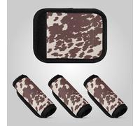 2 Pcs Luggage Handle Wraps Anti-Slip Luggage Grips Padded Suitcase Handle Wraps for Travel Accessories Bag Appaloosa Cow Horse Print Pattern Design with Brown Spots on Cream Animal Print Textured