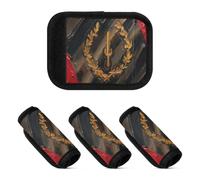 2 Pcs Luggage Handle Wraps Black Usa Heritage Flag Unique Luggage Handle Identifier for Travel Bag Luggage Suitcase