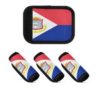 2 Pcs Luggage Handle Wraps Comfort Luggage Grips Tags for Travelling Luggage Identifier, Flag of Sint Maarten, one sizex4